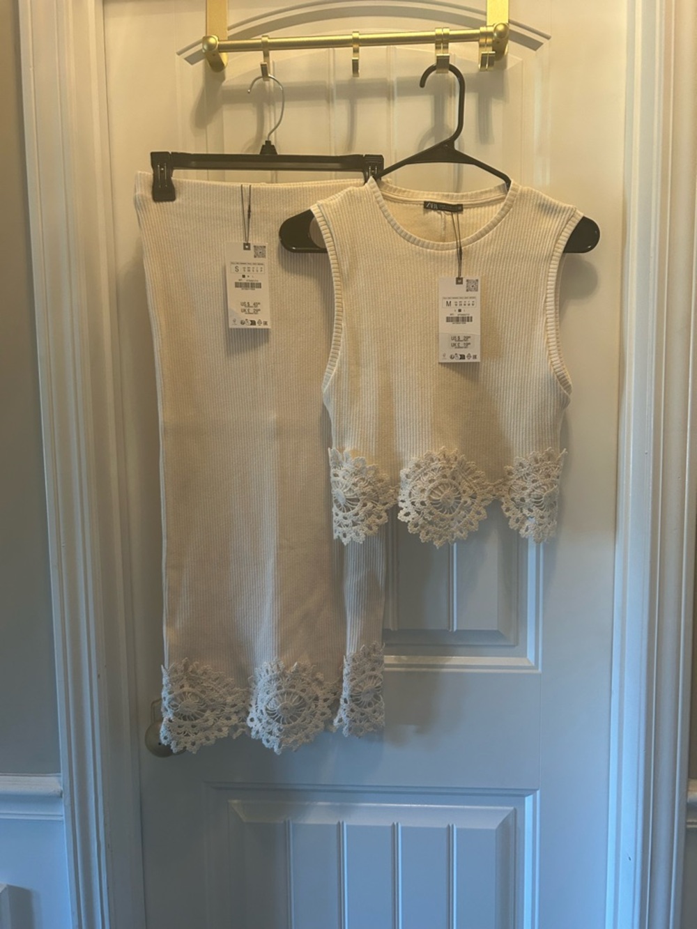 Zara Cream Ribbed Knit Tank Top